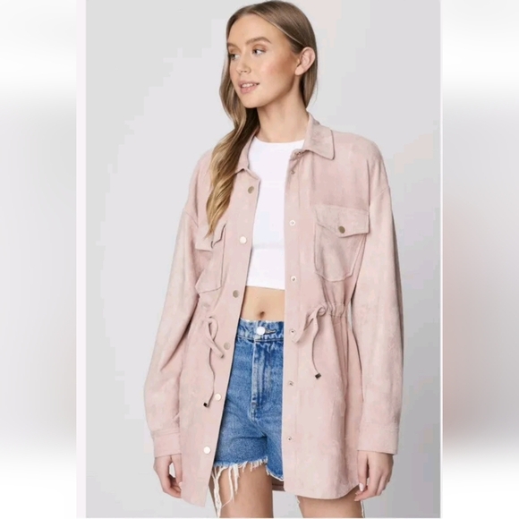 Blank NYC Think Pretty Faux Suede Shacket  Sz S in Dusty Rose NWOT MSRP $98 - Picture 1 of 13